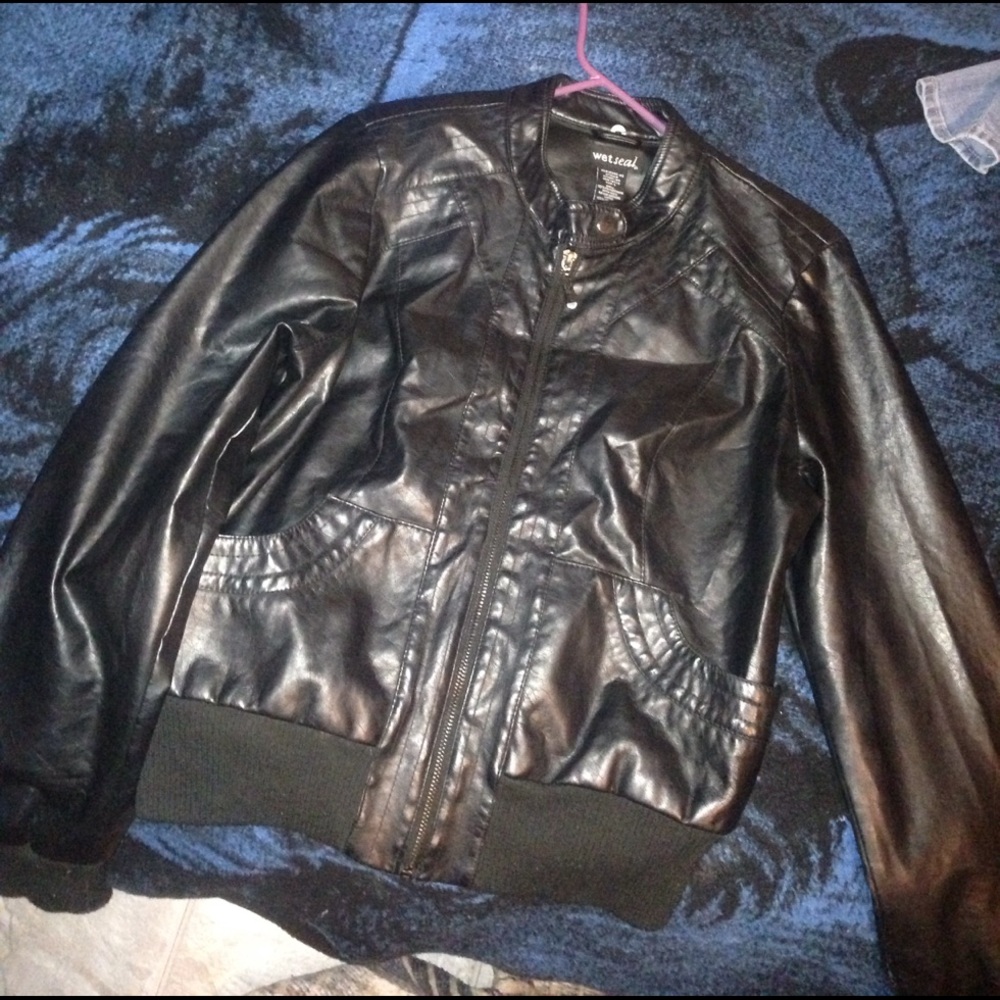 Black leather jacket