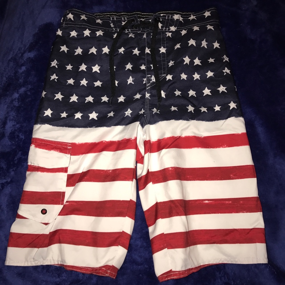 USA AMERICAN FLAG SWIM TRUNKS