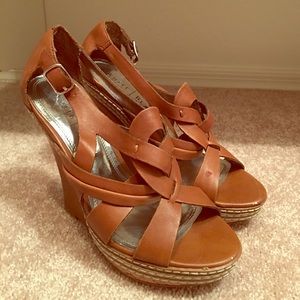 White House black market tan wedges