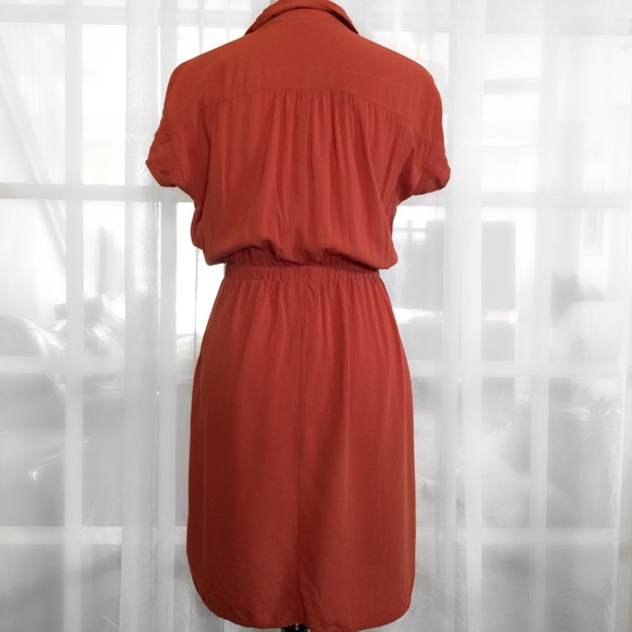 Sonoma Deep Orange Short Sleeve Shirt Dress - Picture 3 of 3