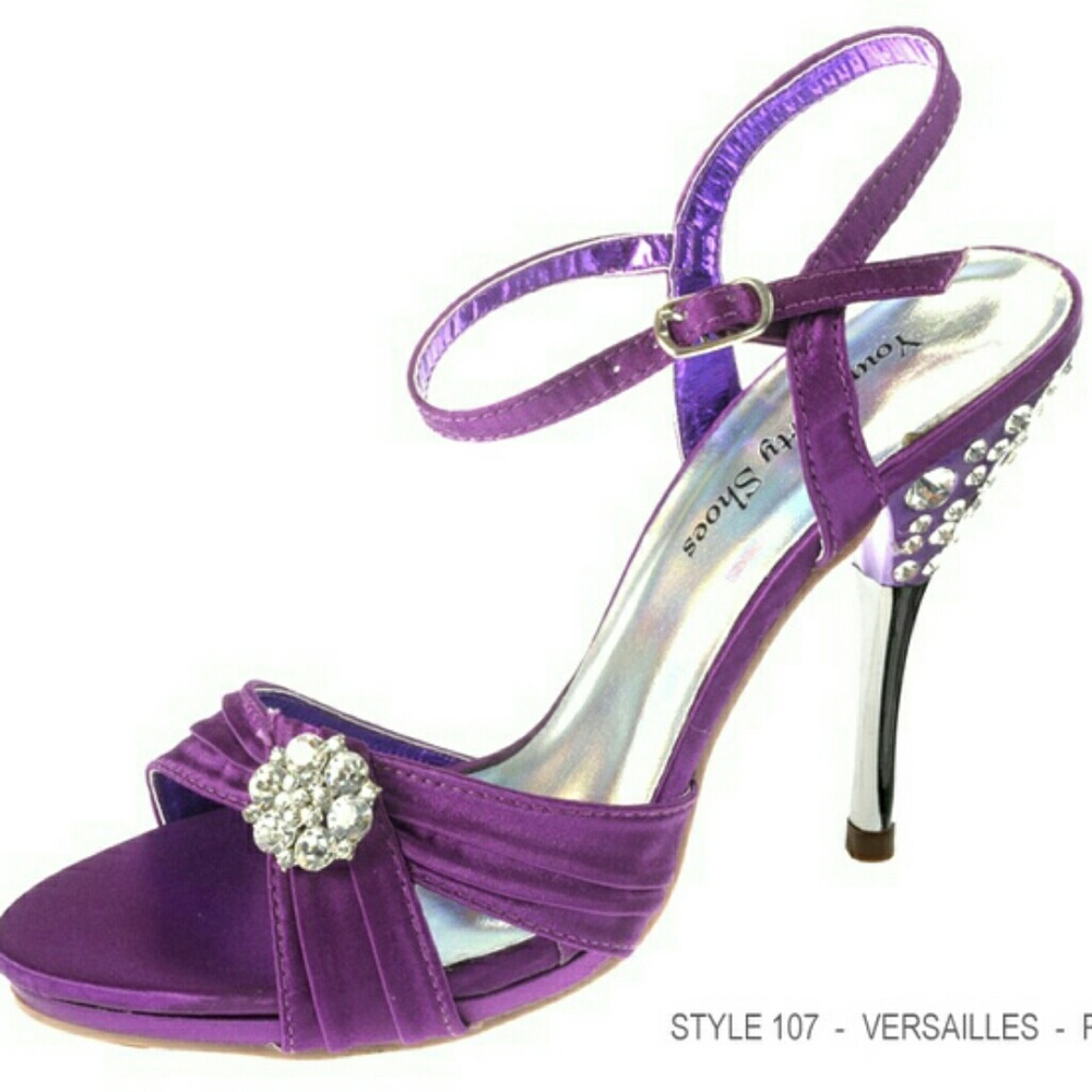 Purple jeweled high heels