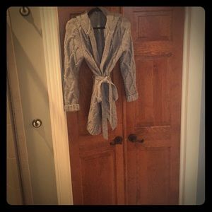 Grey Cable Long Grey Cardigan