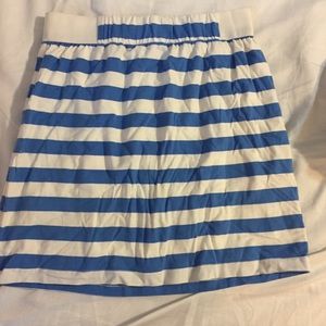 Francesca's Stripped mini skirt blue white medium