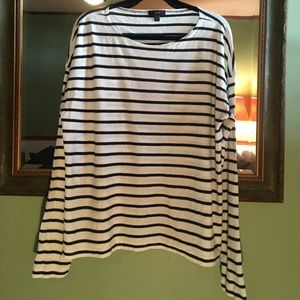 J.Crew Deck-Striped Long Sleeve T-Shirt. Sz XL