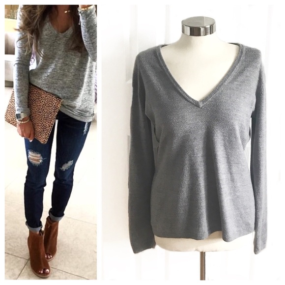 New York & Company Sweaters - New York & Company Grey Vneck Sweater