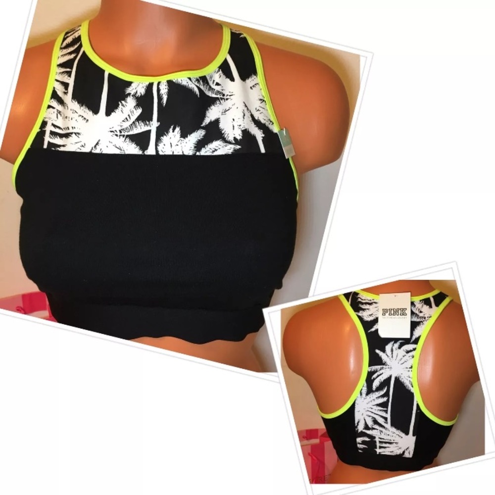 NEW PINK VS HIGH NECK CROP TOP PALMS