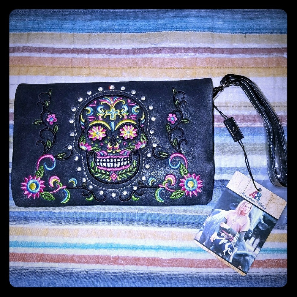 American Bling Sugar Skull Clutch