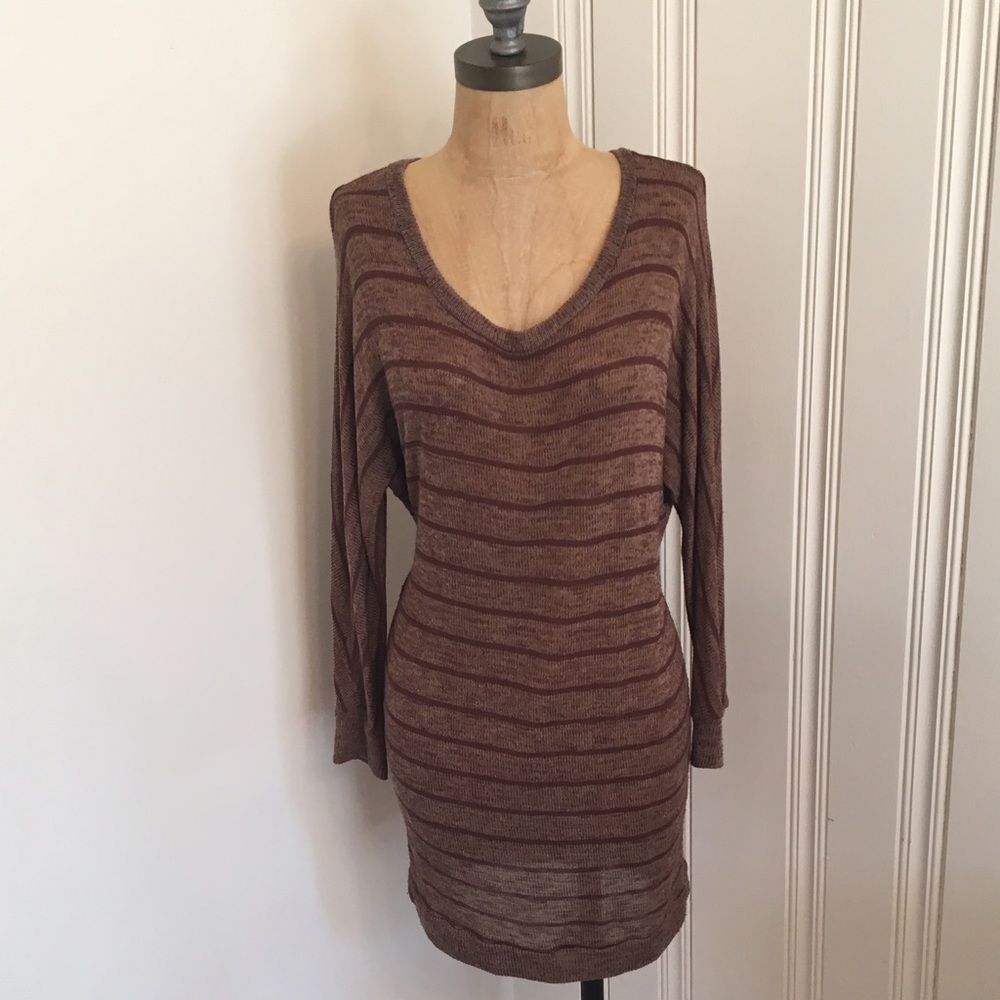 Sparkle & Fade brown dolman sleeve tunic S
