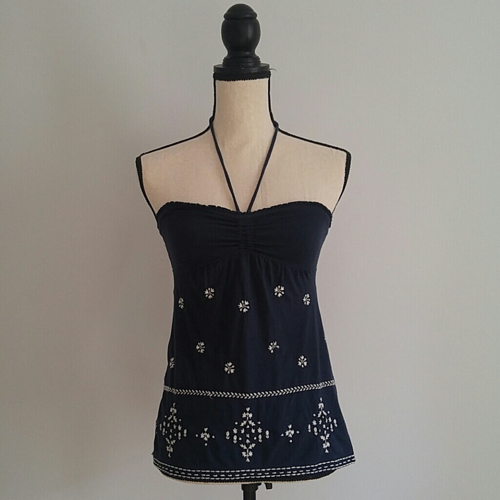 Abercrombie embroidered halter top