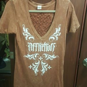 Buckle Affliction Womens burnt orange/white