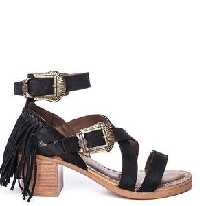 Leather Fringed Sandals