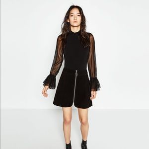 Bodysuit with Frilled Sleeves