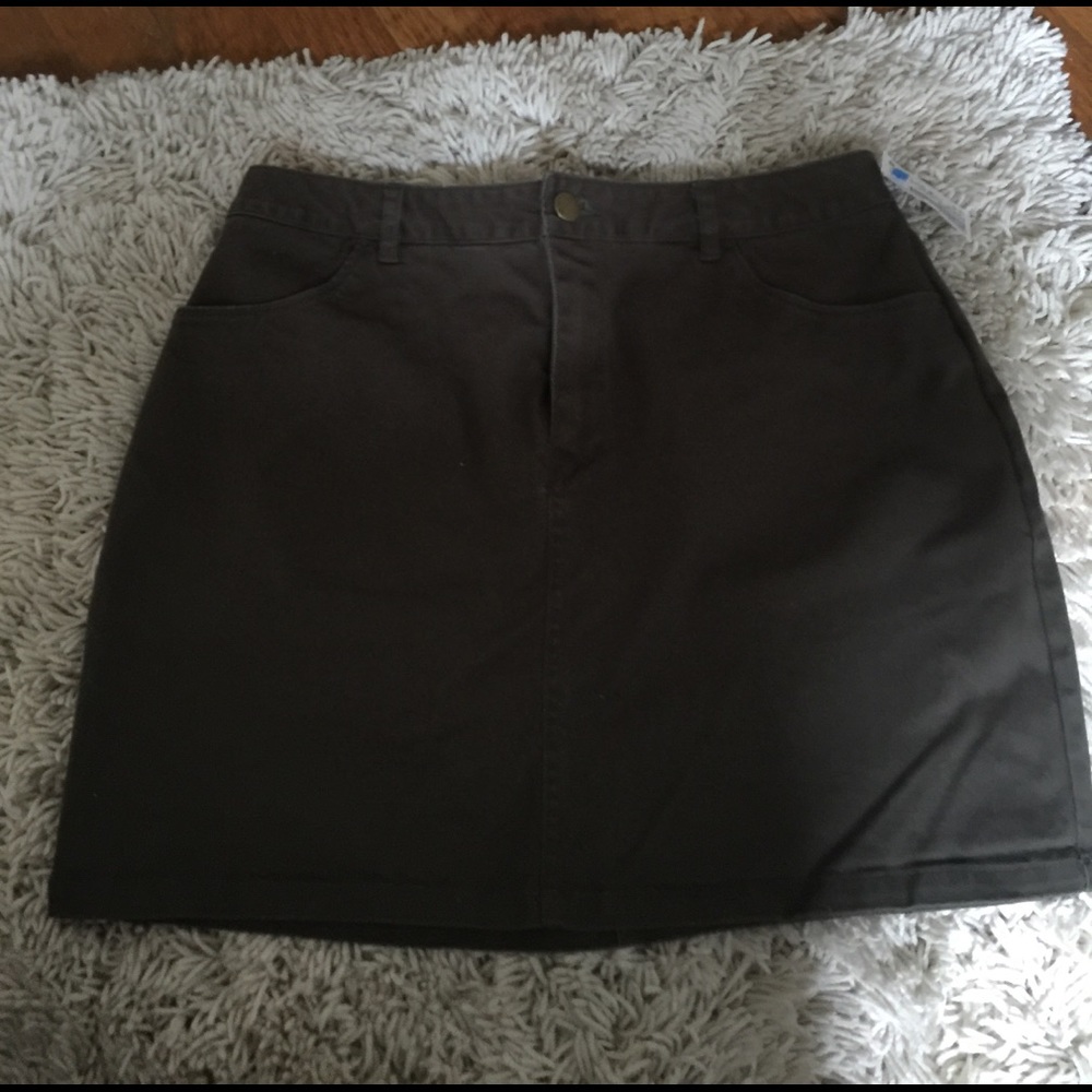 Green jean skirt