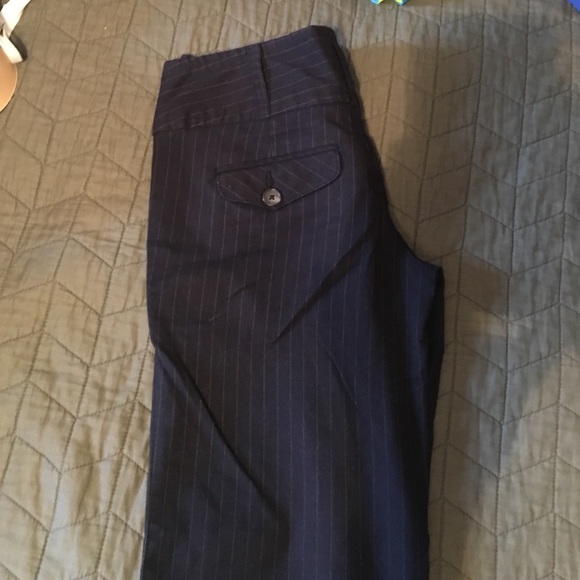 American Eagle Navy Pin-Striped wide leg trouser - Picture 2 of 2