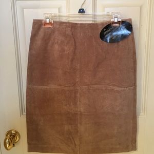 Tan suede skirt.  NWT