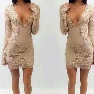 New Bodycon Low cut V neck dress