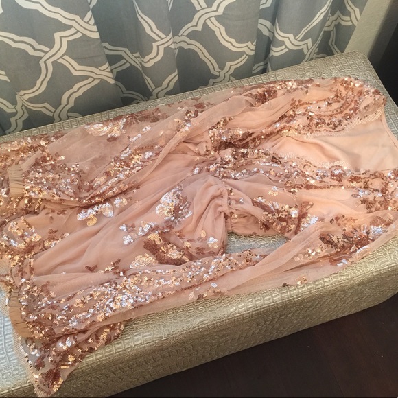 💖Champagne pink sequin jumpsuit romper Rose Gold - Picture 4 of 5