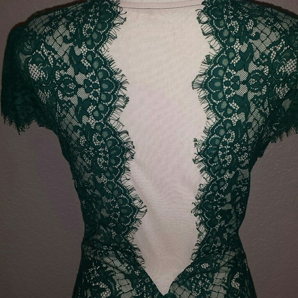 Green Lace Dress - Picture 2 of 8