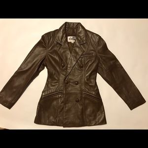 Vintage Brown leather coat Made in Korea
