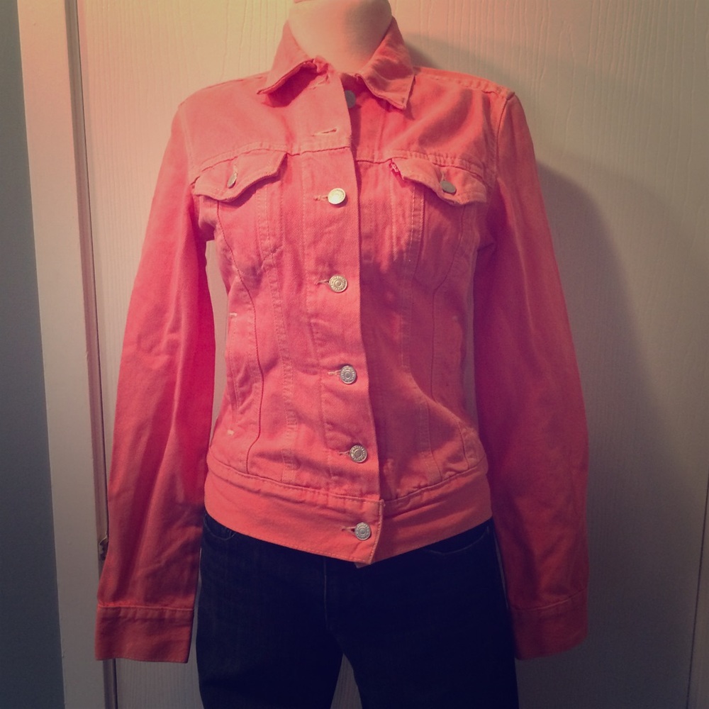 Fun Levi's Peach Salmon Colored Denim Jacket