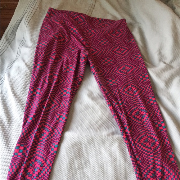 LuLaRoe Pants - Tc lularoe leggings, pink and teal