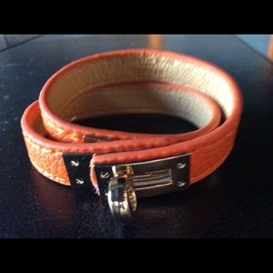 Leather Bracelet- Orange