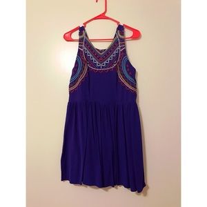 Blue embroidered dress