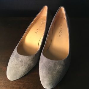 Talbots Gray Suede Wedges. Size 7M