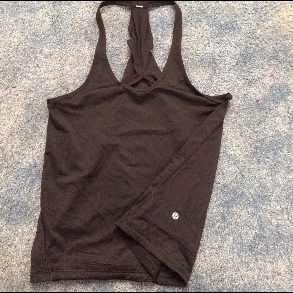 Lululemon black mesh tank