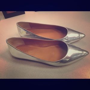 J crew silver flats.