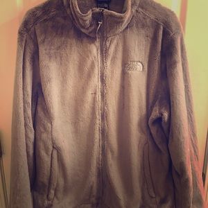 Grey Fuzzy North Face Jacket