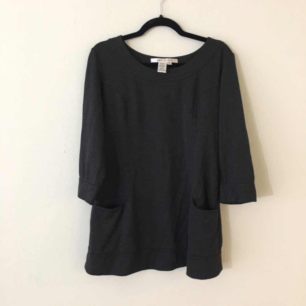 Max Studio Gray Long Sleeve Dress Sz M