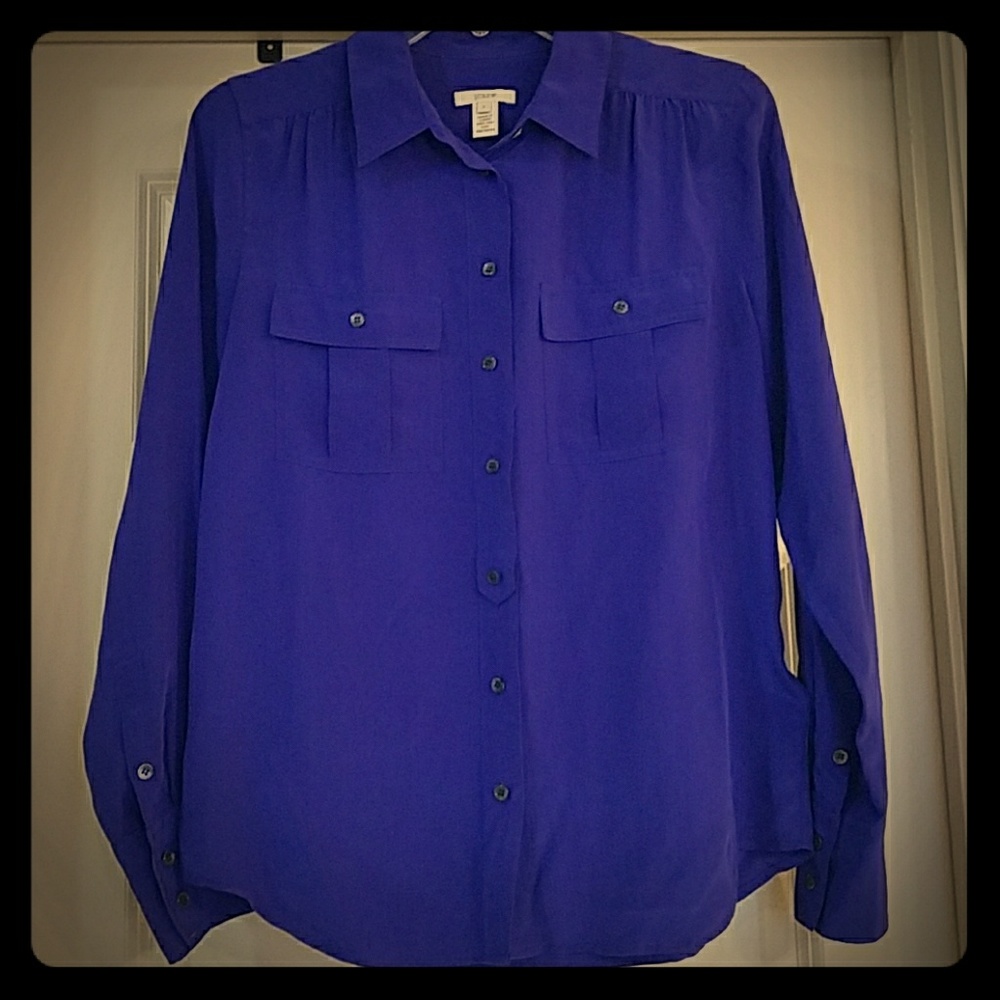 NWOT J. Crew bold silk blouse