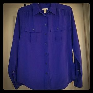 NWOT J. Crew bold silk blouse