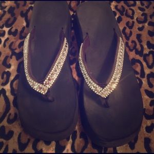 Grazie brand brown dazzle flip flops