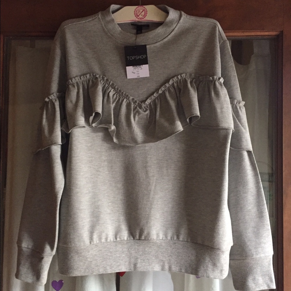 Top Shop Ruffle Sweatshirt - Picture 3 of 4