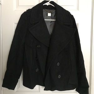 Black J. Crew Heavy Pea Coat Jacket - Size 6