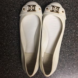 Tory Burch white flats