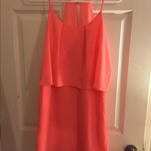 Bright Neon Orange Flowy Dress - Size Small