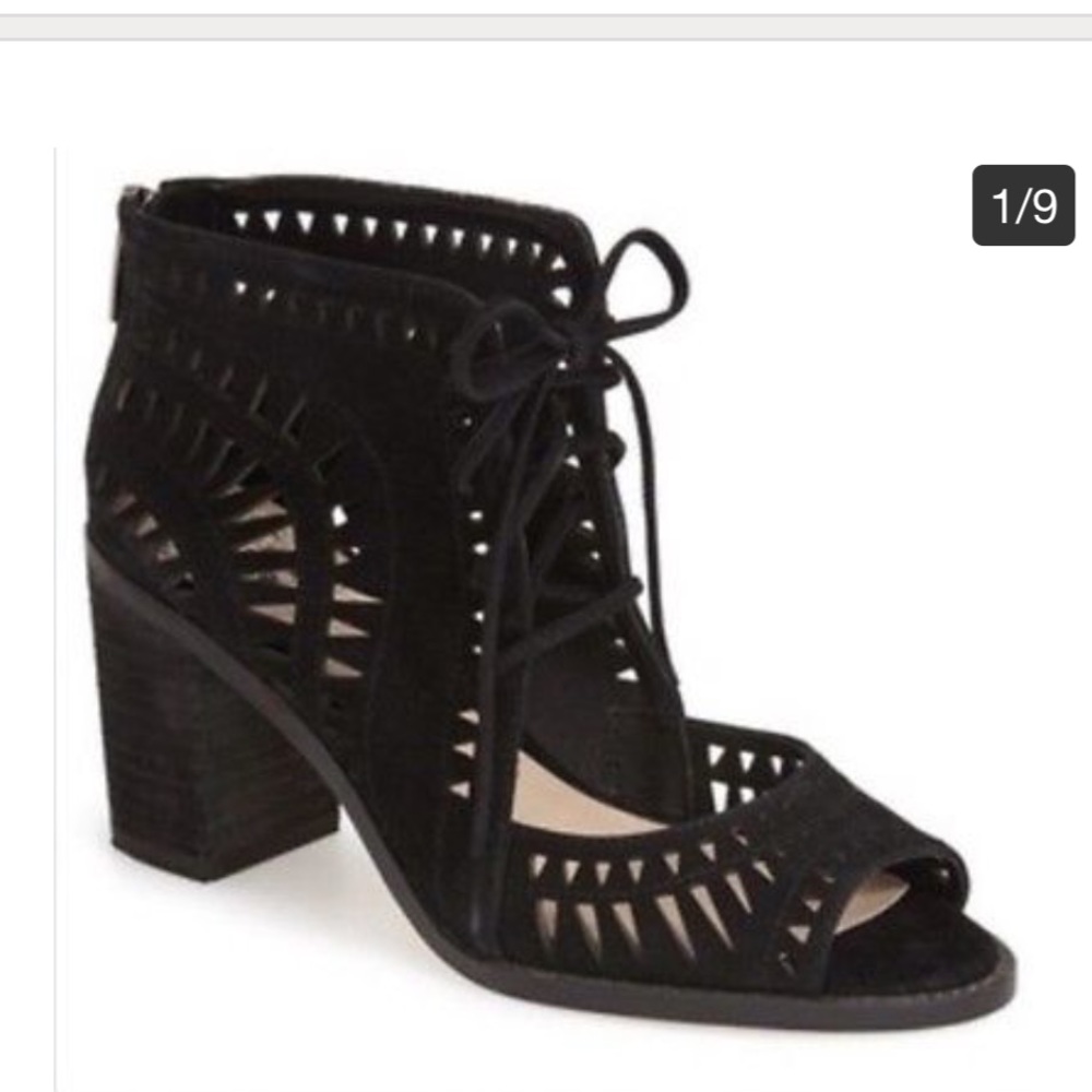 'Tarita' Cutout Lace-Up Sandal (Women) Black