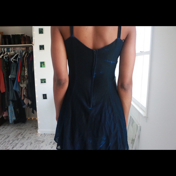 🎉SOLD🎉Black & Blue Cocktail Dress - Picture 5 of 5