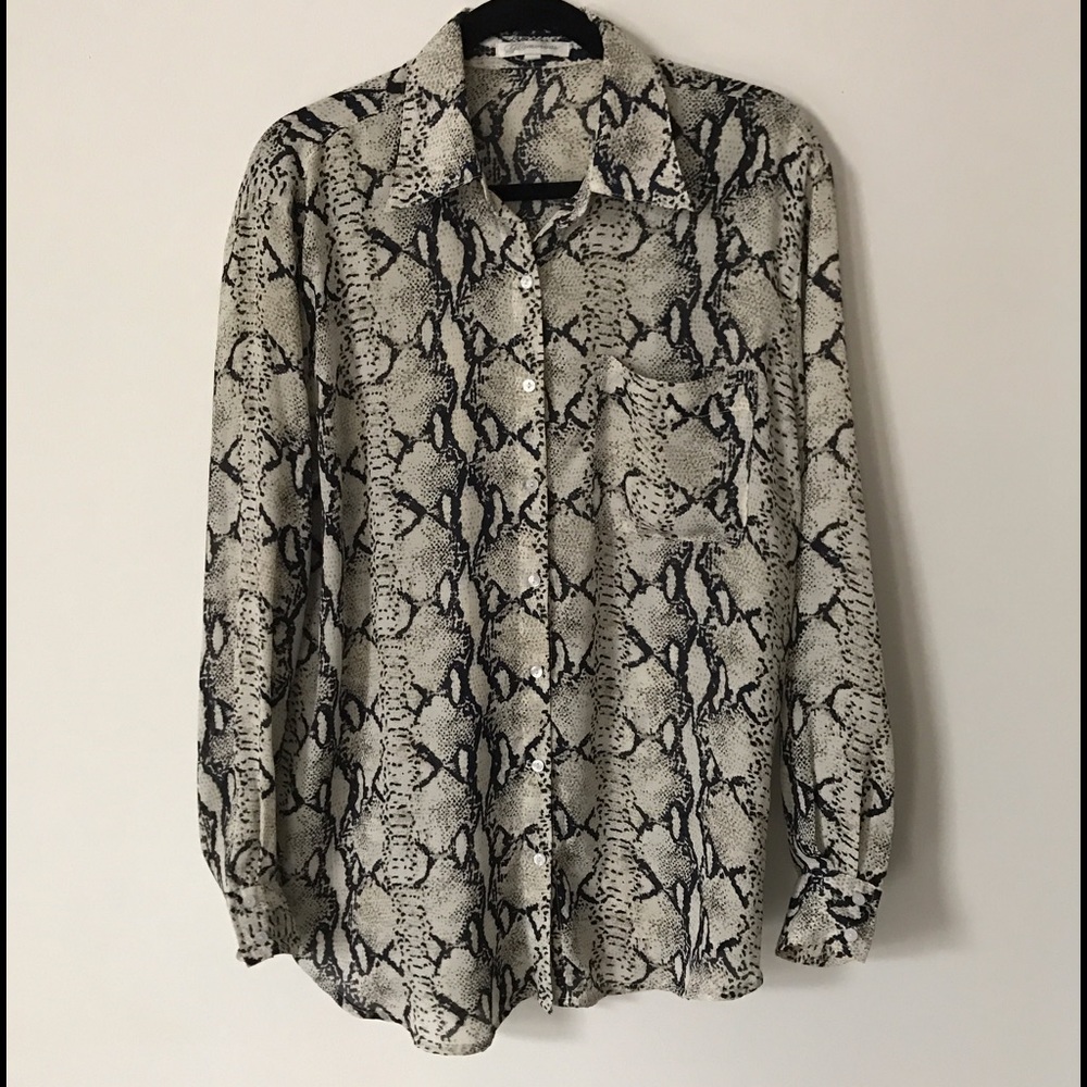 Rock & Roll Snake print, oversized button down