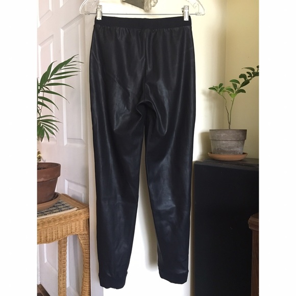 F21 Faux Leather Joggers - Picture 2 of 8