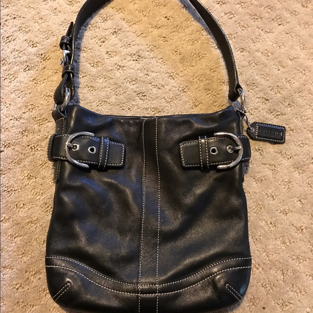 Coach small classic leather handbag