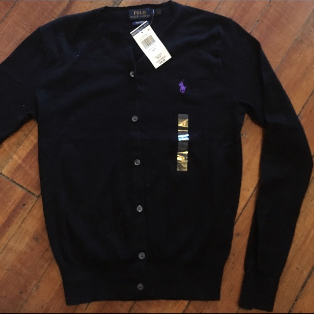 S POLO CARDIGAN BLACK