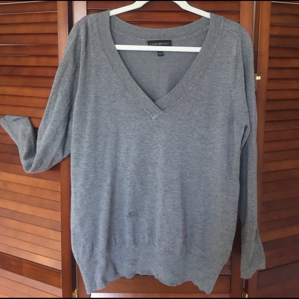 Plus size grey light weight sweater