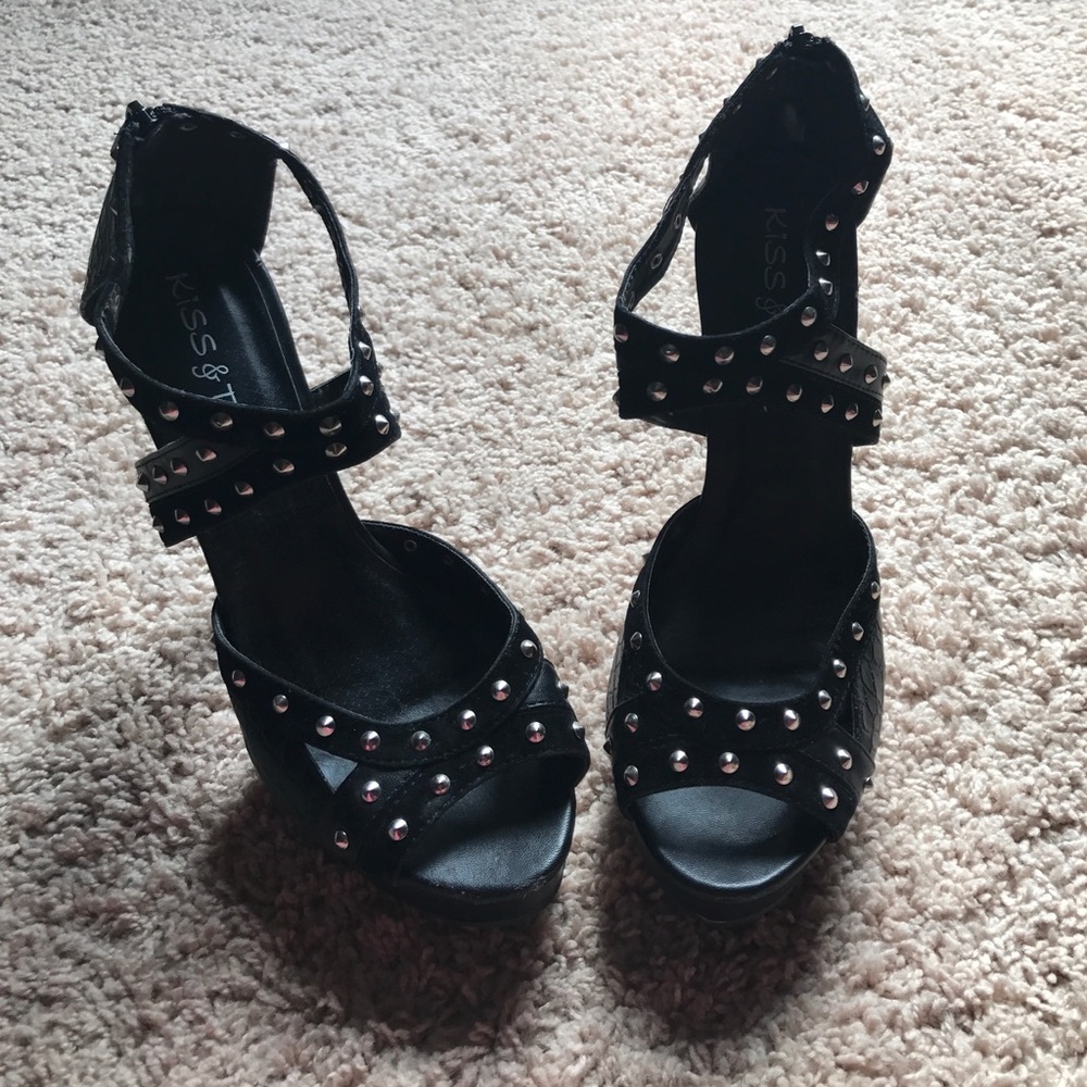 Studded platform heels