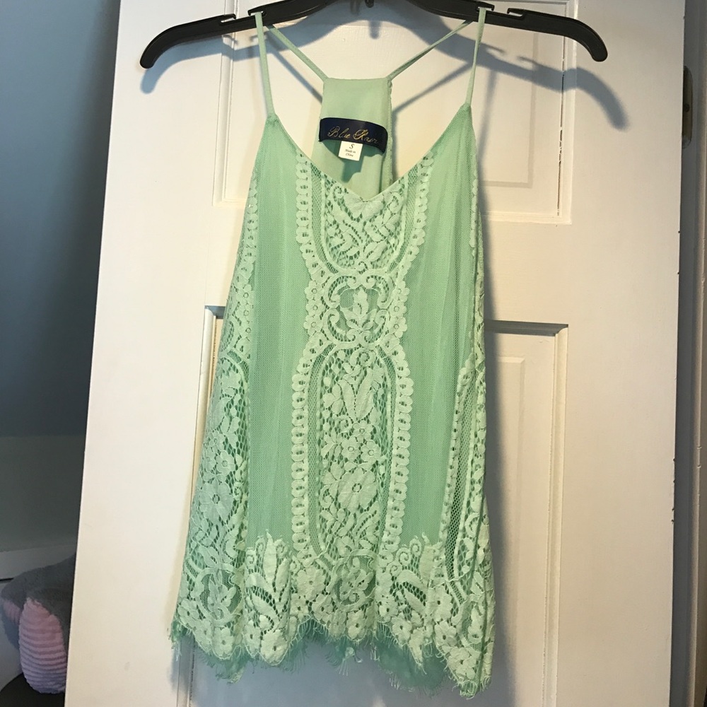 Mint lace top