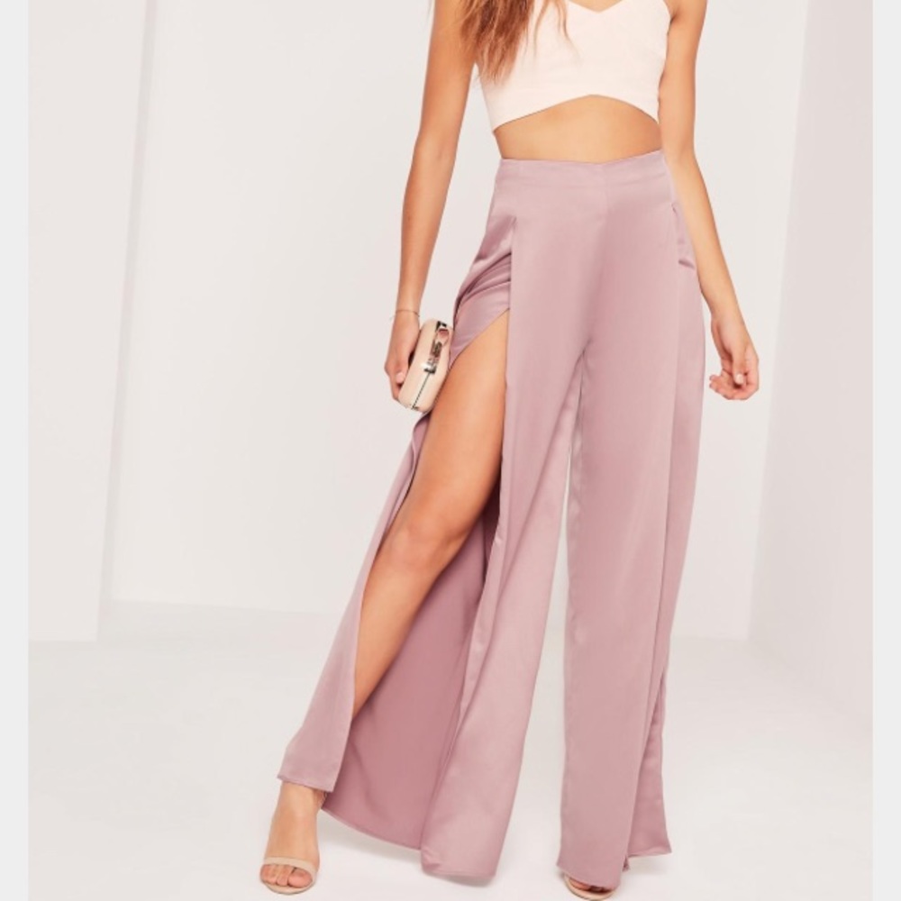 NWT. Split wide leg trousers.
