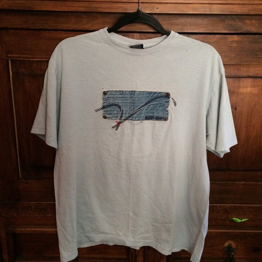 Vintage guess denim patchwork shirt